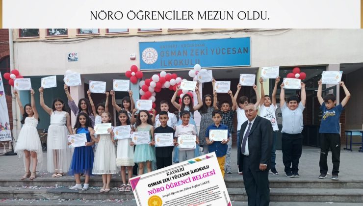 Osman Zeki Yücesan İlkokulu’nda nöro öğrenciler mezun oldu