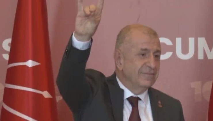 Ümit Özdağ, CHP’yi ziyaretinde bozkurt yaptı