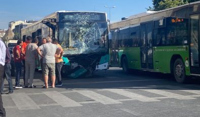 Freni tutmayan halk otobüsü kaza yaptı: 3 yaralı