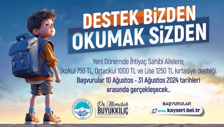 Büyükşehir’in ihtiyaç sahibi ailelere ‘Kırtasiye Desteği’ başvuruları başladı