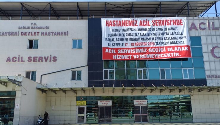 Devlet Hastanesi acili 17-18 Ağustos günleri hizmet vermeyecek